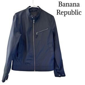 BANANA REPUBLIC Graphite gray nylon asymmetrical moto jacket Sz S EUC